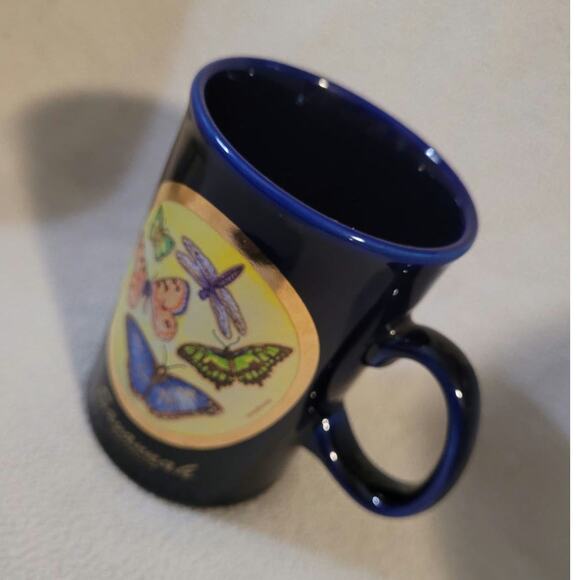 New Butterfly Chokin Savannah Georgia Blue Pottery Gold - Picture 4 of 8